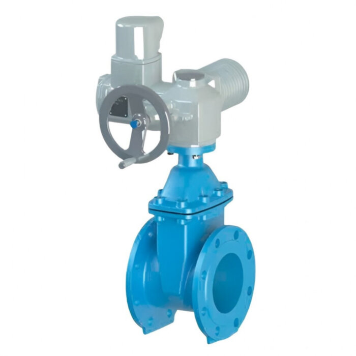 Задвижка Tecofi VOC4241CM-U04 DN 200 PN 10/16 фланцевая клиновая чугунная с электроприводом AUMA с обрезиненным клином