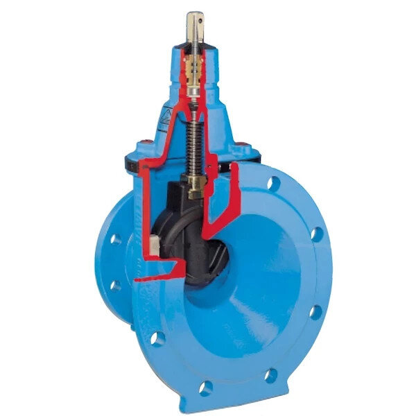 Задвижка HAWLE 4150E2 DN 250-200 PN 10 фланцевая клиновая чугунная с обрезиненным клином переходная