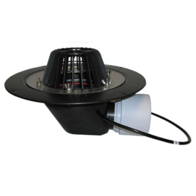 Кровельная воронка HL64.1 DN 75/110 с горизонтальным выпуском с электрообогревом с переходником эксцентрическим