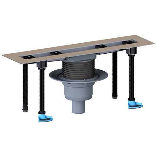 Плоский душевой лоток HL50FV.0/130 DN50 L=1300мм Min.высота=31мм, вертикальный выпуск, без решетки