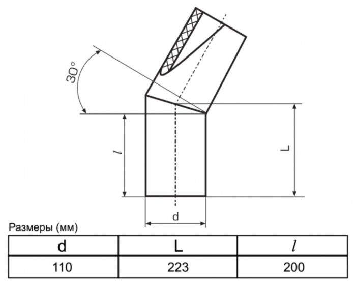 Отвод 110 мм SDR9 30° ПЭ100 сварной сегментный ПНД