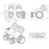 Коллектор распределительный VALTEC VTc.560.N.0602 2 отвода ВР-НР 1"x1/2" DN 25 PN 10 с регулирующими клапанами 5