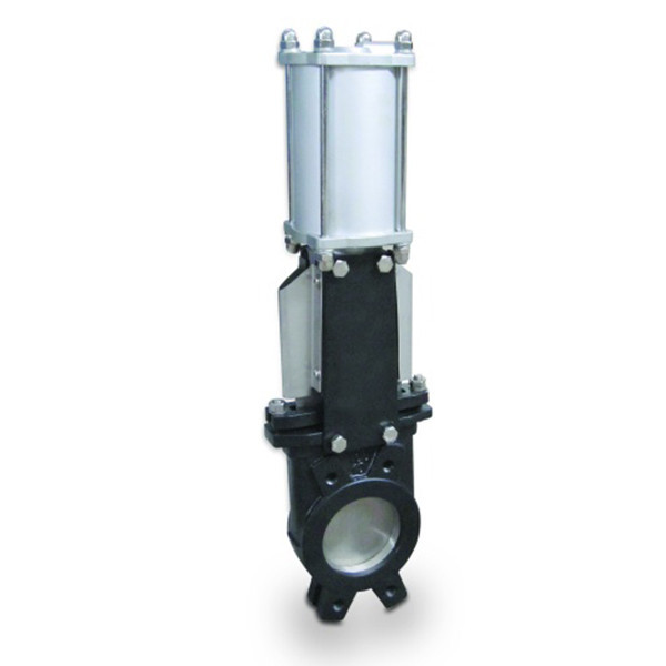 Задвижка межфланцевая FAF 6500P DN 80 PN 10 шиберная ножевая с пневмоприводом 1