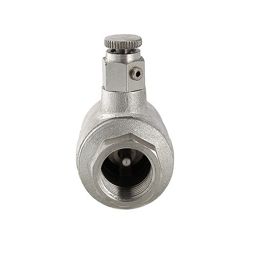 Клапан обратный VALTEC VT.171.N.06 1" DN 25 PN 40 пружинный резьбовой, с дренажем и воздухоотводчиком, латунный с никелевым покрытием 7