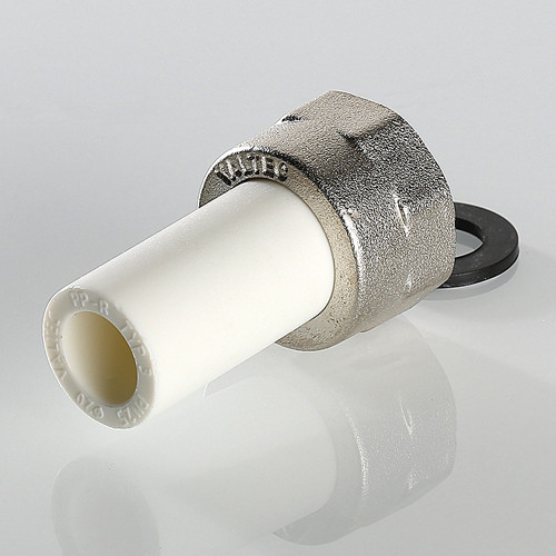 Штуцер VALTEC VTp.722 ВР 3/4" DN 20 PN 25 с накидной гайкой полипропиленовый комбинированный 4