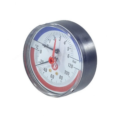 Термоманометр осевой R226 Дк80 6 бар L=25мм G1/2" 120С Giacomini R226Y002