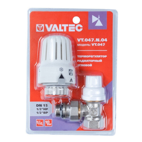 Терморегулятор радиаторный Valtec VT.047 1/2" DN 15 PN 10 угловой