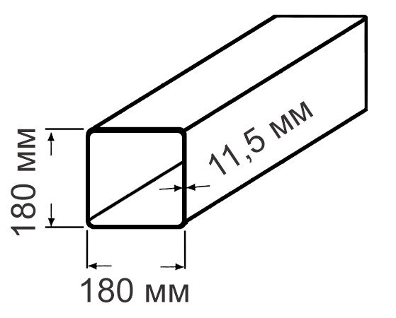 Труба 180х180х11,5 09Г2С ГОСТ Р 54157-2010 стальная квадратная профильная