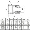 Соединитель латунный Aquasfera 7002 DN 25x26 PN 16 резьба - 1'', покрытие - никель, резьбовой ВР/компрессионный, 7002-06 4