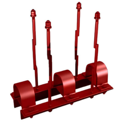 Подвеска ПС-2-225-L Ду 225 ОСТ 36-17-85 однорядная со сплошным основанием и двумя тягами