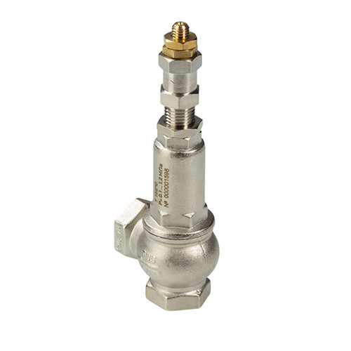 Клапан предохранительный VALTEC VT.1831.N.06 1" DN 25 PN 16 малоподъемный, пружинный, регулируемый, прямого действия, резьбовой, с возможностью ручного открывания, латунный с никелевым покрытием 6