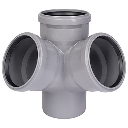 Крестовина угловая канализационная PP-H Ostendorf HT HTED DN 110х110/110х87° двухплоскостная