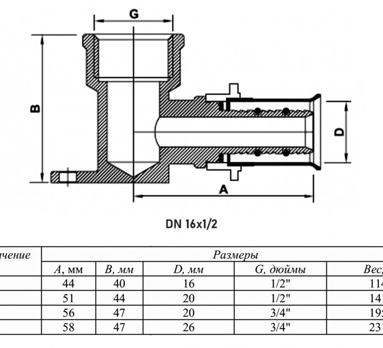 Угольник 90 градусов VALTEC VTm.254 ВР 1/2" DN 16x15 PN 10 с креплением латунный никелированный 2