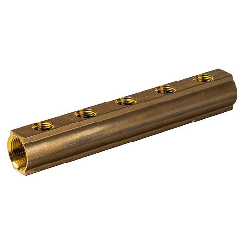 Коллектор распределительный Luxor CD 457 5 выходов ВР 1"х1/2" DN 25 PN 10 без регулировки