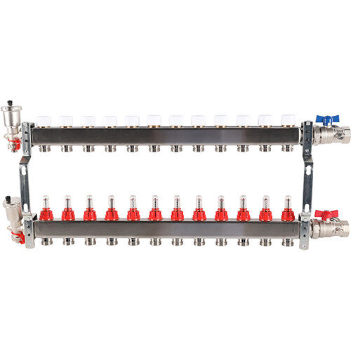 Коллектор ROMMER в сборе с расходомерами 12 выходов