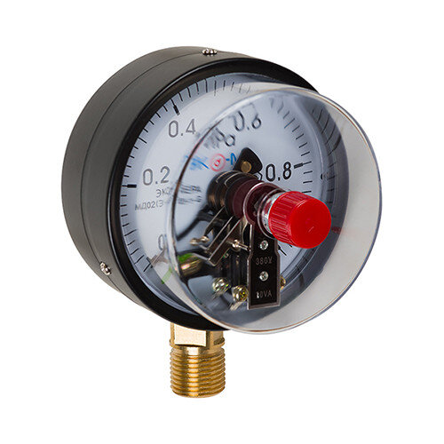 Манометр ЭКОМЕРА МД02(Э) Ду 100 мм Ру 0-1 МПа электроконтактный