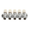 Коллектор распределительный Tiemme Maxima 1860010 5 отвода ВР-НР 3/4"х1/2" DN 20 PN 10 с регулирующими клапанами модульный 2