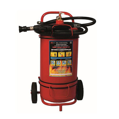 Огнетушитель воздушно-эмульсионный Пожнанотех ОВЭ-40-(з)-АВСЕ заряженный летний, ЗПУ-латунь
