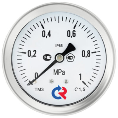 Мановакуумметр РОСМА ТМВ-321Т.00 (-0,1...0,5 МПа) Байонет Дкорп=63мм кл. 1,5 G1/4" коррозионностойкий виброустойчивый осевой 00000035040