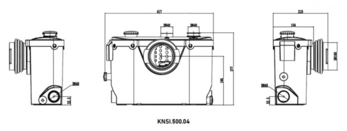 Насосная станция VALFEX VF.KNSI.500.04 DN 40x100 канализационная