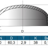 Заглушка 60,3х2,9 (ду50) ГОСТ 17379-2001 эллиптическая стальная 2