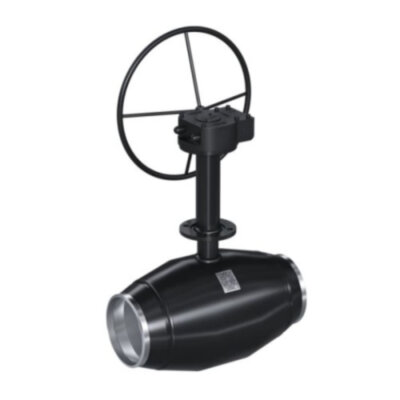 Кран шаровой цельносварной LD КШ.Ц.П.Р.GAS.350.025.П/П.01.H Ду 350 Ру 25 нержавеющий полнопроходный для подземной установки под приварку с редуктором