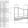 Переход 1200х800 мм SDR21 ПЭ100 сварной ПНД 2