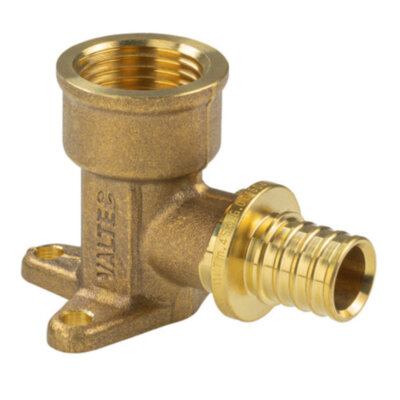 Угольник 90 градусов VALTEC VTm.454.G ВР 1/2" DN 20x15 PN 16 с креплением латунный