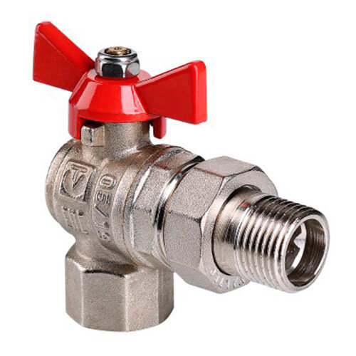 Кран шаровой VALTEC BASE 1" Ду25 Ру40 угловой с полусгоном VT.228.N.06