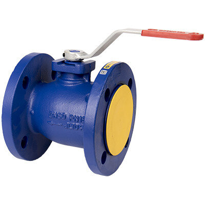 Кран шаровой чугунный ZETKAMA 565 Ду20 Ру16 полнопроходный фланцевый zBAL 565A020C09