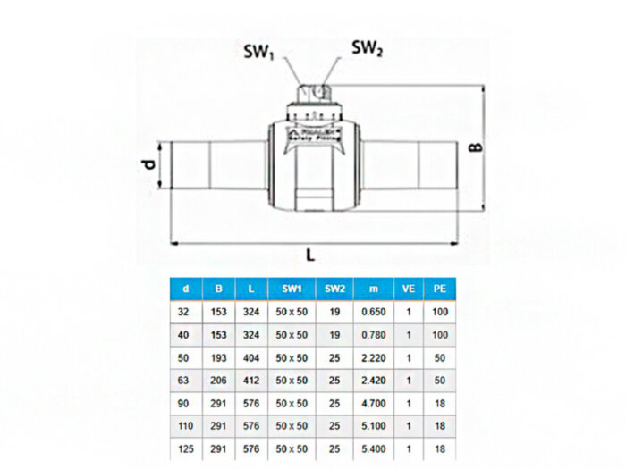 Кран шаровой Frialen KH DN 125, 1/4 оборота