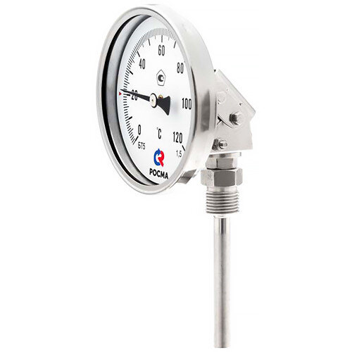 Термометр РОСМА БТ-54.220-46 Дкорп=100мм 10 МПа кл. 1,5 G1/2" Траб = 0...+160°C биметаллический коррозионностойкий универсальный УТ-00052278