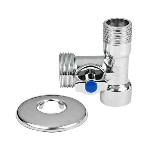 Кран шаровый VALFEX VF.256 НР 1/2"-3/4" Ду 15 Ру 8 трёхходовой хромированный латунный 1