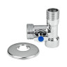 Кран шаровый VALFEX VF.256 НР 1/2"-3/4" Ду 15 Ру 8 трёхходовой хромированный латунный 1