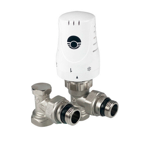 Комплект радиаторных клапанов VALFEX VF.045.N ВР-НР 1/2x3/4" DN 15x20 PN 10 угловой с термоголовкой