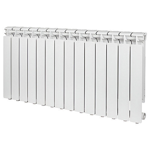 Радиатор алюминиевый STOUT Bravo 350 14 секций боковое подключение белый