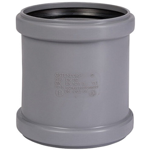 Муфта надвижная PP-H Ostendorf HT HTU DN 125 ремонтная, цвет серый