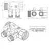 Коллектор распределительный VALTEC VTc.580.N.0602 2 отвода ВР-НР 1"x1/2" DN 25 PN 10 с шаровыми кранами красная рукоятка 5