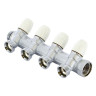 Коллектор распределительный Tiemme Maxima 1860015 4 отвода ВР-НР 3/4" DN 20 PN 10 с регулирующими клапанами модульный 1