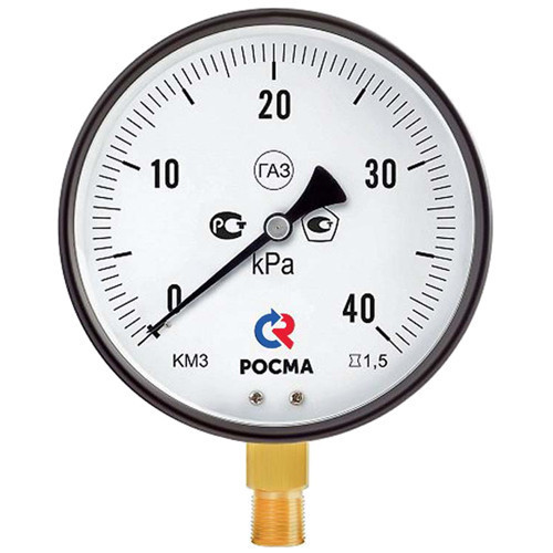 Манометр РОСМА КМ-31Р (0...40 кПа) Дкорп=150мм кл. 1,5 M20x1,5 для низких давлений газов радиальный 00000028438 1
