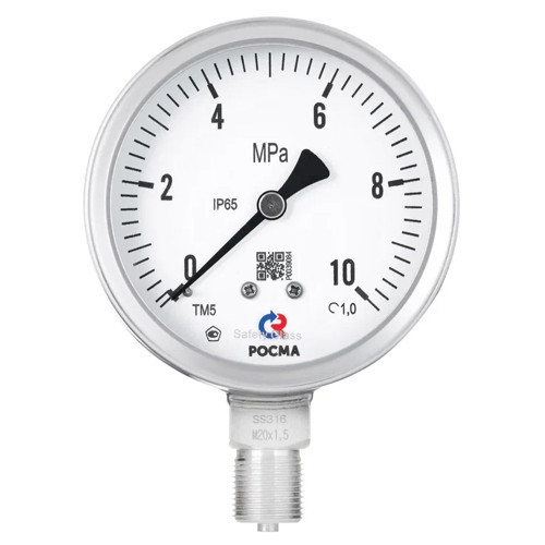 Манометр РОСМА ТМ-521Р.00 Б (0...1 MПa) Дкорп=100мм кл. 1,0 G1/2" коррозионностойкий виброустойчивый радиальный 00000031501 1
