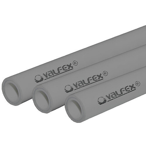 Полипропиленовая труба VALFEX 63х10,5х2000 PN 25 SDR 6 армированная алюминием серая
