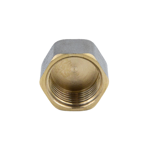 Заглушка латунная Aquasfera 9016 DN 15 PN 40 резьба - 1/2'', покрытие - никель, резьбовая ВР, 9016-01