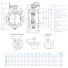 Затвор DENDOR 023F DN 500 PN 10 поворотный дисковый c двумя эксцентриситетами фланцевый чугунный с редуктором 2