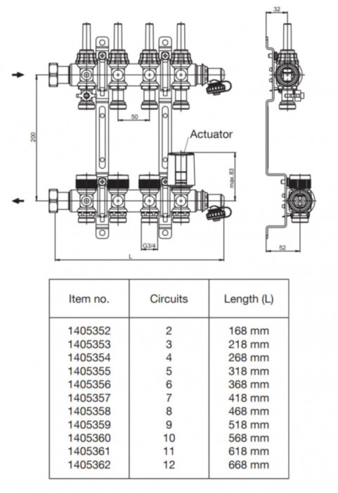 Коллекторная группа Oventrop Multidis SF 6 с расходомерами