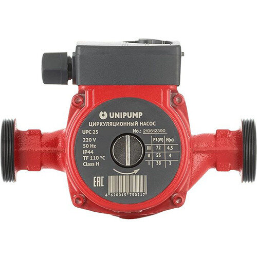Насос циркуляционный Unipump UPC 25-60 130 с мокрым ротором H=6м Q=68л/мин арт. 16546