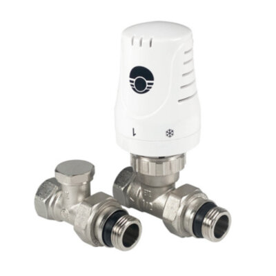 Комплект радиаторных клапанов VALFEX VF.046.N ВР-НР 1/2x3/4" DN 15x20 PN 10 прямой с термоголовкой