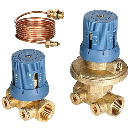 Автоматический регулятор перепада давления Valtec VT.040.G 1" DN 25 PN 25 в комплекте с запорно-регулировочным клапаном, 50-300 мбар