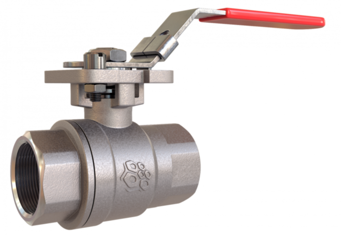 Кран шаровой двухсоставной РАШВОРК 7015 Ду32 Ру63 нержавеющий резьбовой ВР/ВР полнопроходный