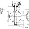 Затвор дисковый поворотный ABRA BUV-VF 826 DN 1200 PN 16 межфланцевый с редуктором 2